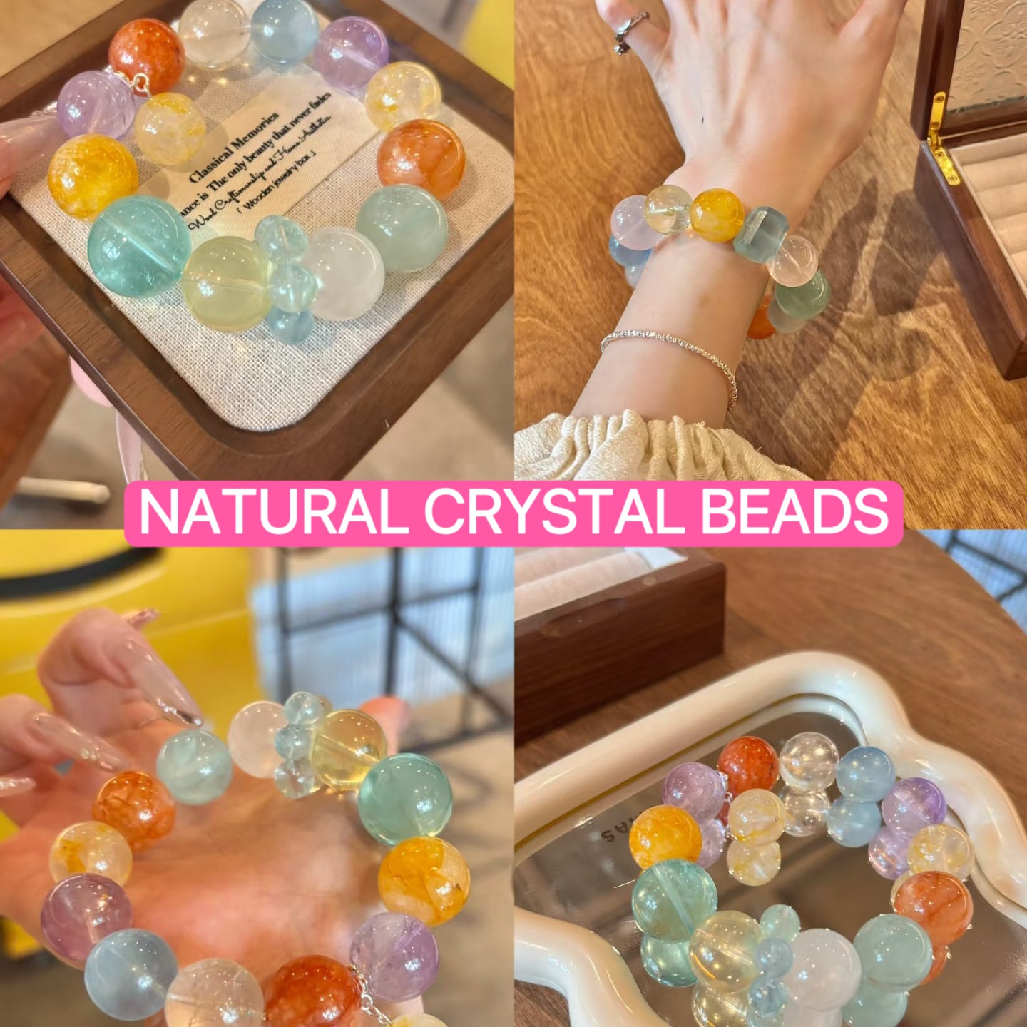 【NATURAL CRYSTAL BEADS】OPEN IN LIVE ROOM, FREE SHIPPING WORLDWIDE